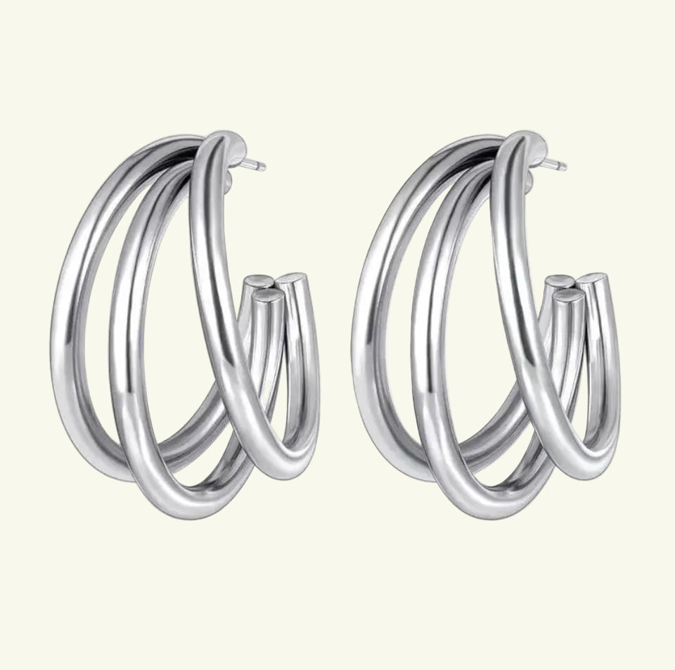 Triple Gold Earrings