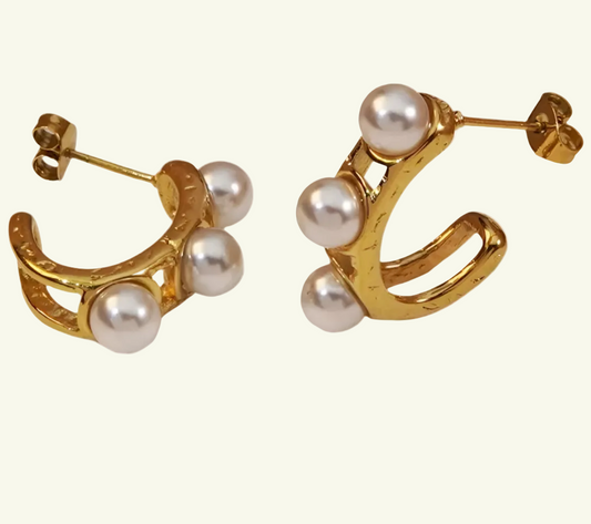 Pearls Hook Earrings